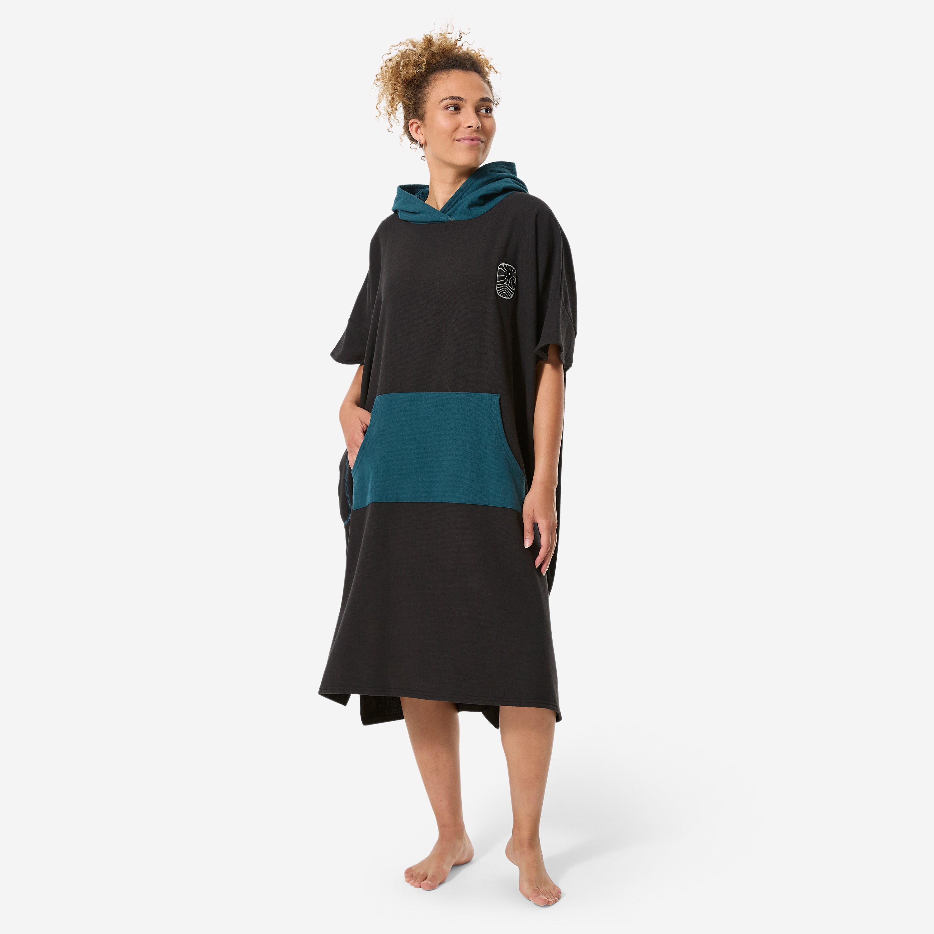 Poncho surf adulte - 500 noir - Sports de glisse - OLAIAN- Clubs - Entreprises - Collectivités - Associations