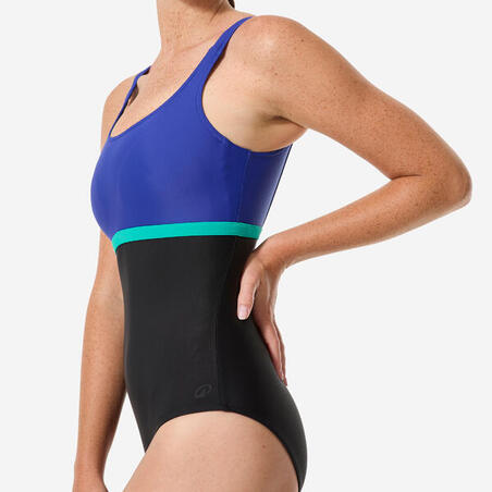 Купальник суцільний жіночий Heva Li блакитний/чорний