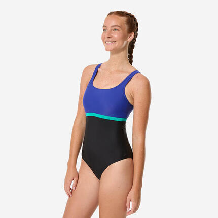 Maillot de bain 1 pièce natation femme, Heva li bleu turquoise