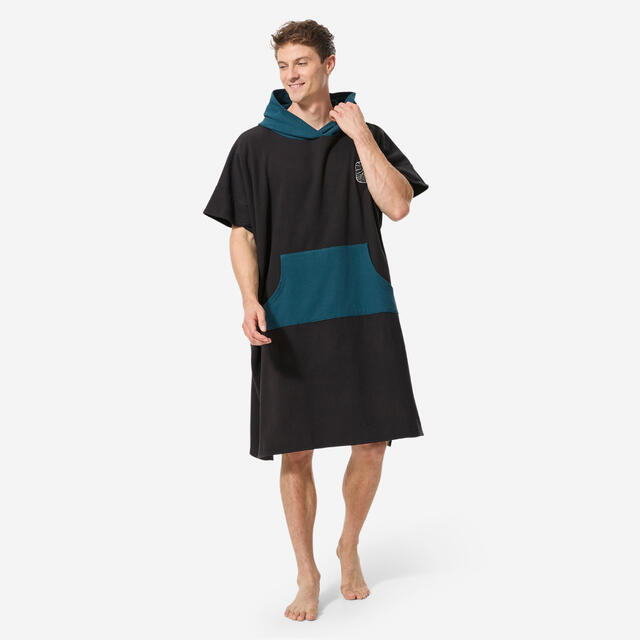 Surf-Poncho Damen/Herren 500 schwarz
