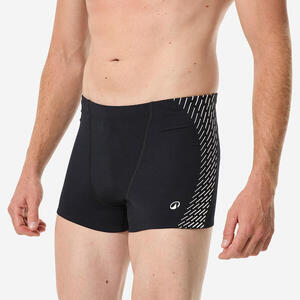 Bañador Hombre Bóxer Natación Fiti Negro-Blanco