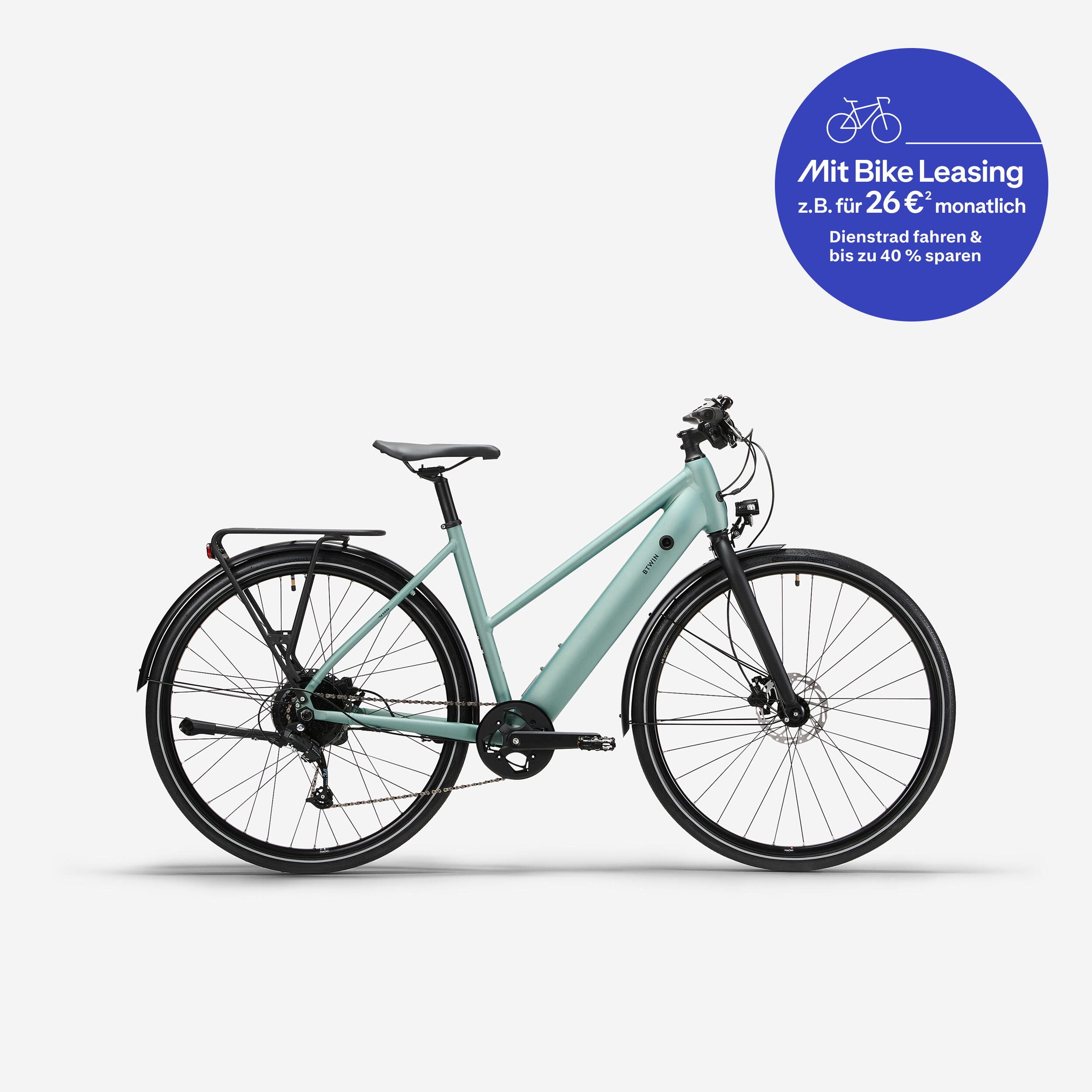 E-Bike City Trekking 28 Zoll LD500E LF Damen grn - Decathlon