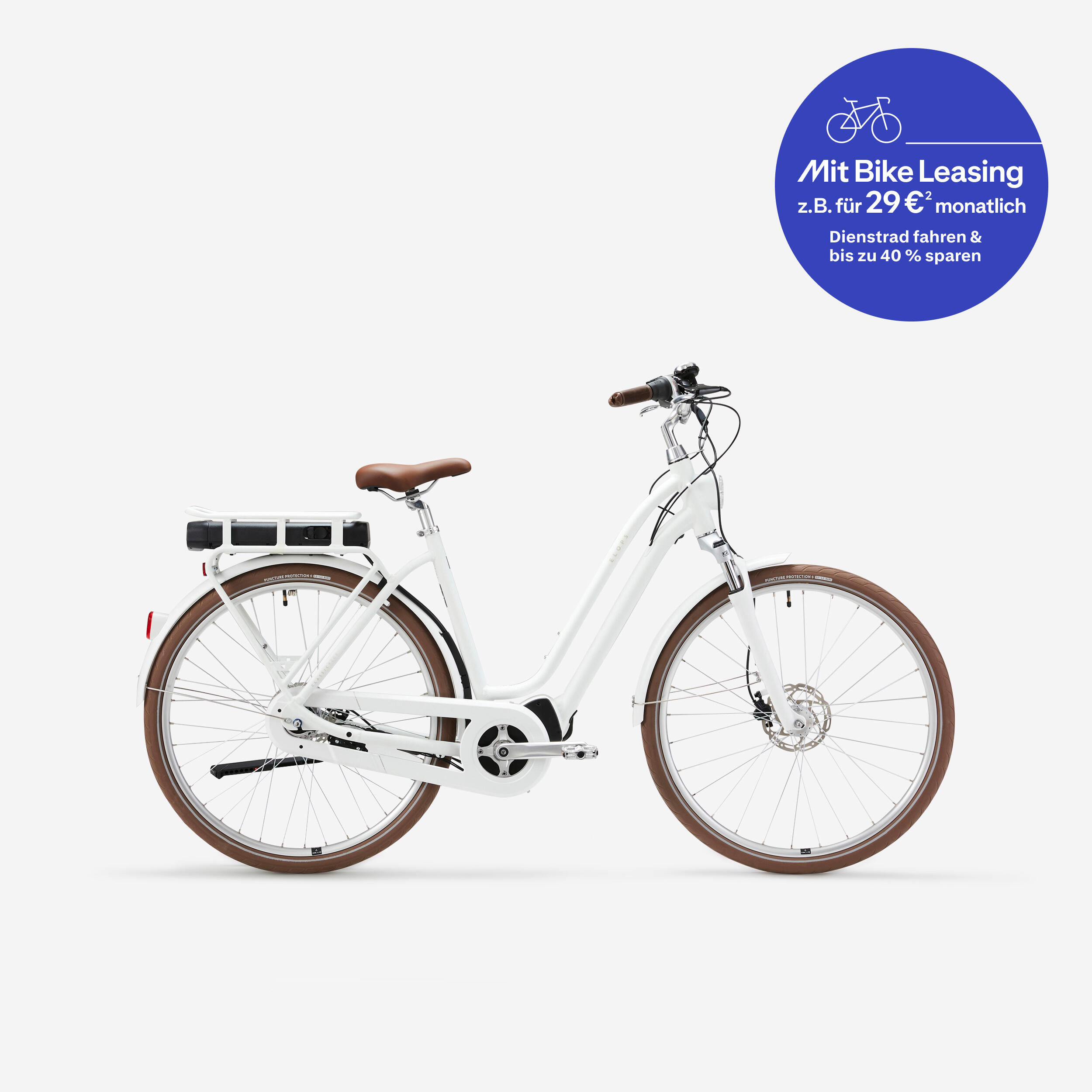 Gebraucht - E-Bike City Bike 28 Zoll Elops 920E Connect LF weiß  2/8