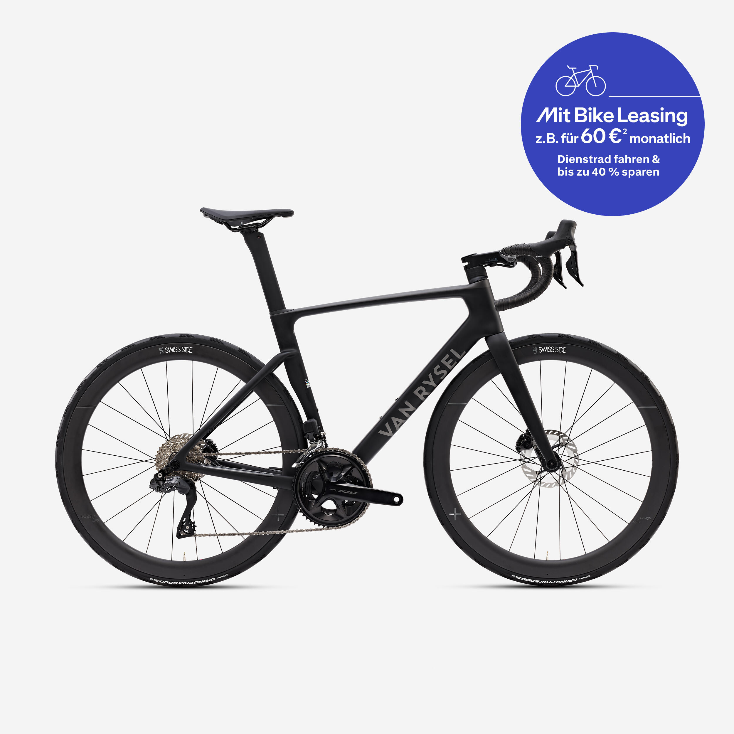 Race Rennrad RCR-R CF Shimano 105 Di2 2x12 Powermeter Schwarz 2/14