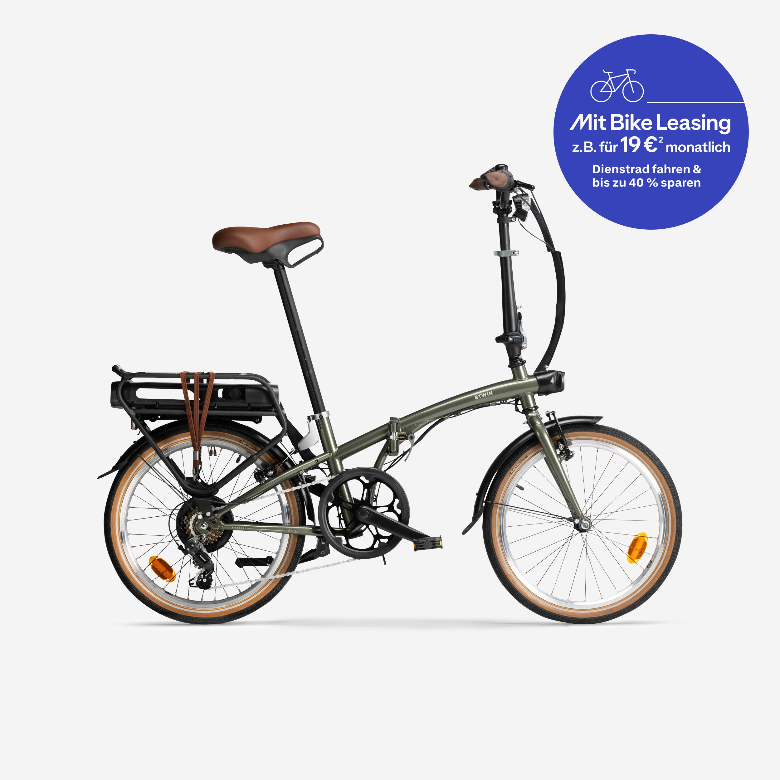 E-Bike Faltrad Klapprad 20 Zoll E-Fold 500 khaki 2/19