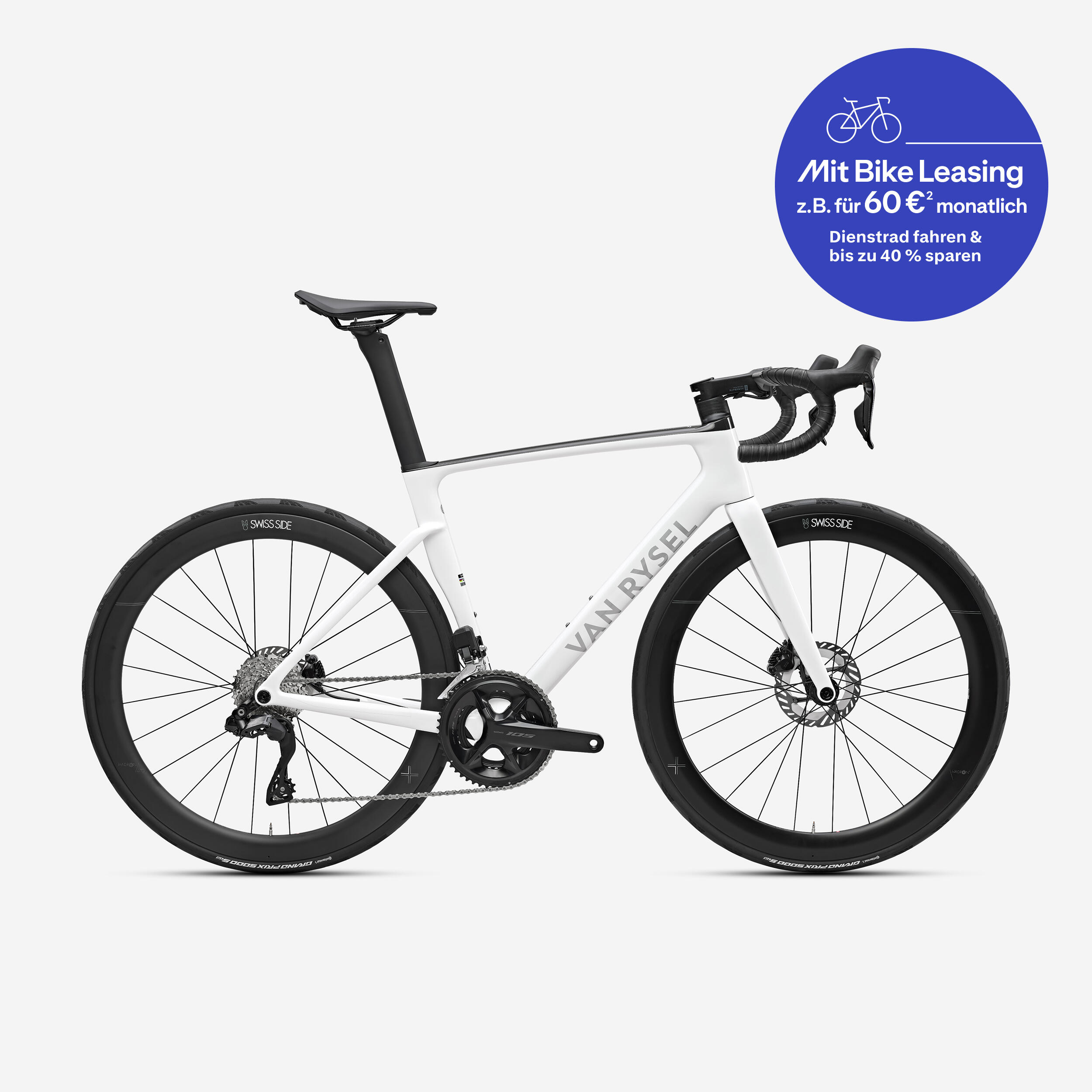 Race Rennrad RCR-R CF Shimano 105 Di2 2x12 Powermeter weiß 2/16