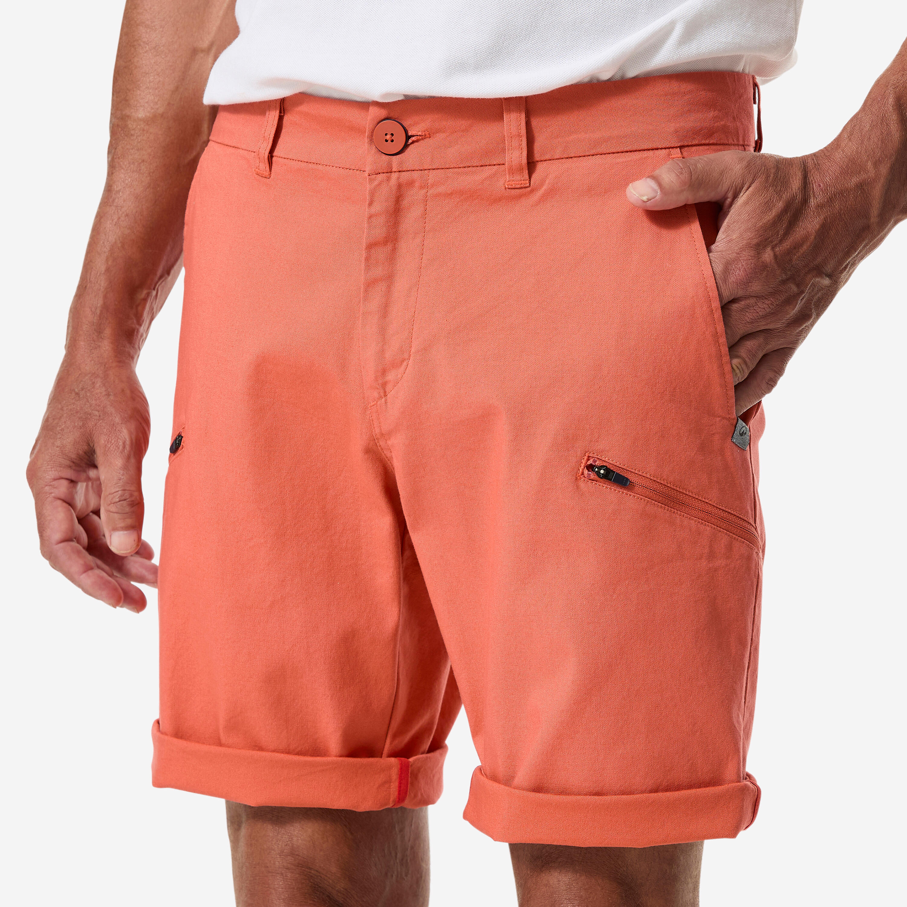 Segel-Bermudashorts für Herren - Sailing 100 ziegelrot 6/7