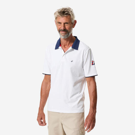 Polo voile respirant sans couture avec séchage rapide homme, 500 blanc France