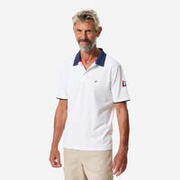 Tricou polo respirant navigație fără cusături cu uscare rapidă 500 Alb Bărbați