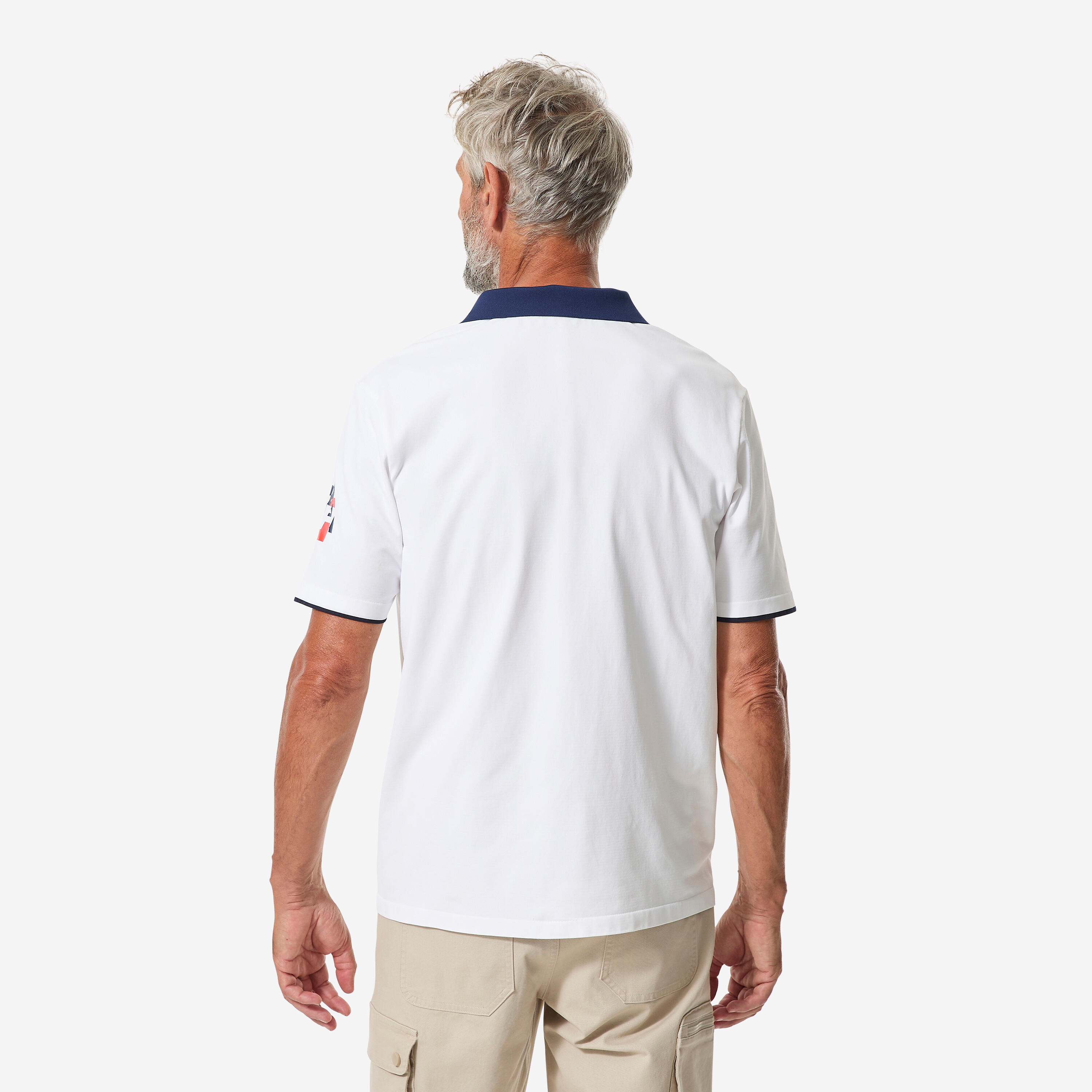 Polo voile respirant sans couture avec séchage rapide homme,  500 blanc France 3/5
