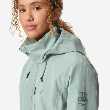 Куртка жіноча 500 для вітрильного спорту водонепроникна світлий хакі