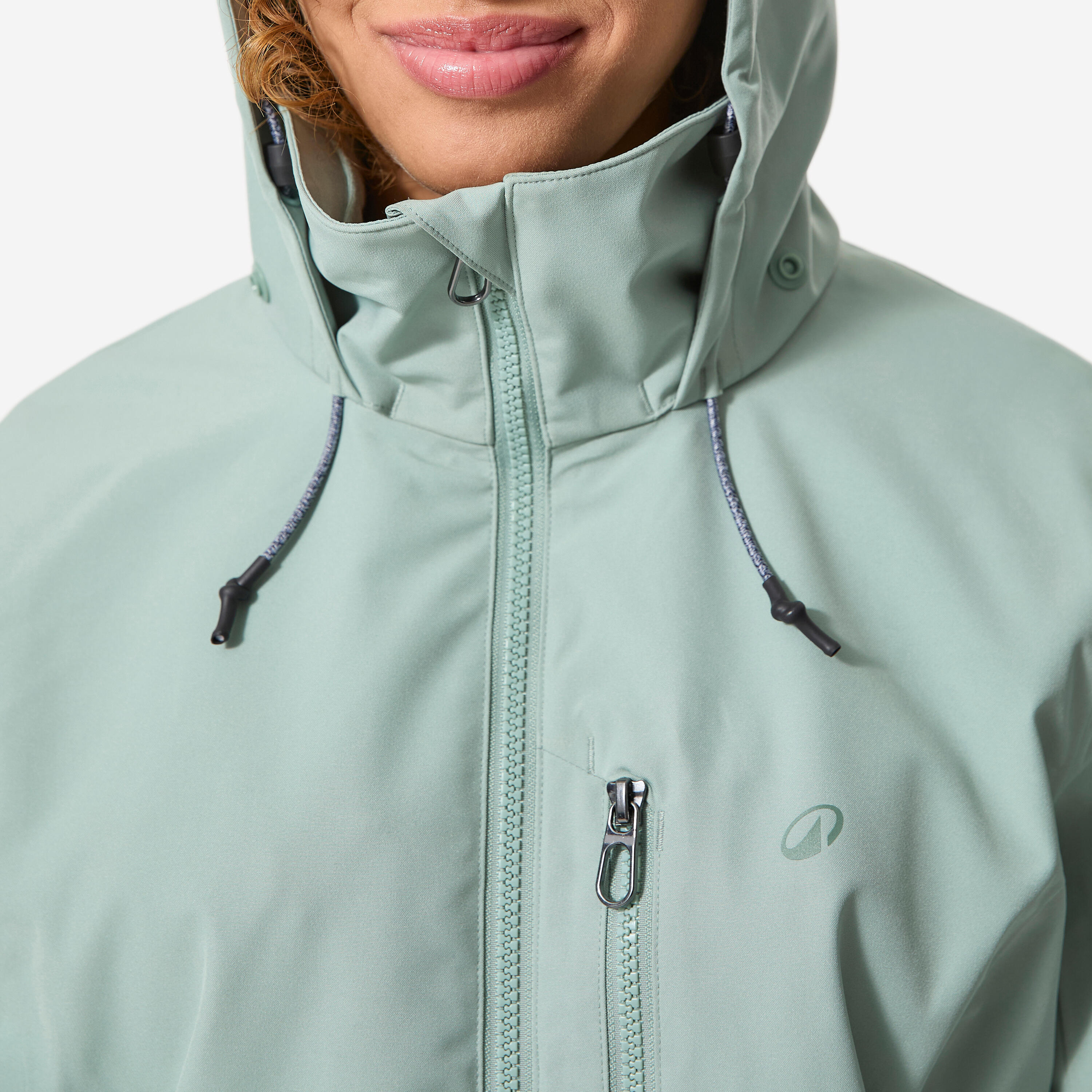 Veste de voile imperméable coupe-vent femme, Sailing 500 kaki clair 6/13