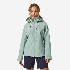 Chaqueta Vela Sailing 500 Mujer Caqui Claro Impermeable Cortavientos