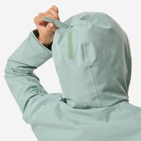 Куртка жіноча 500 для вітрильного спорту водонепроникна світлий хакі