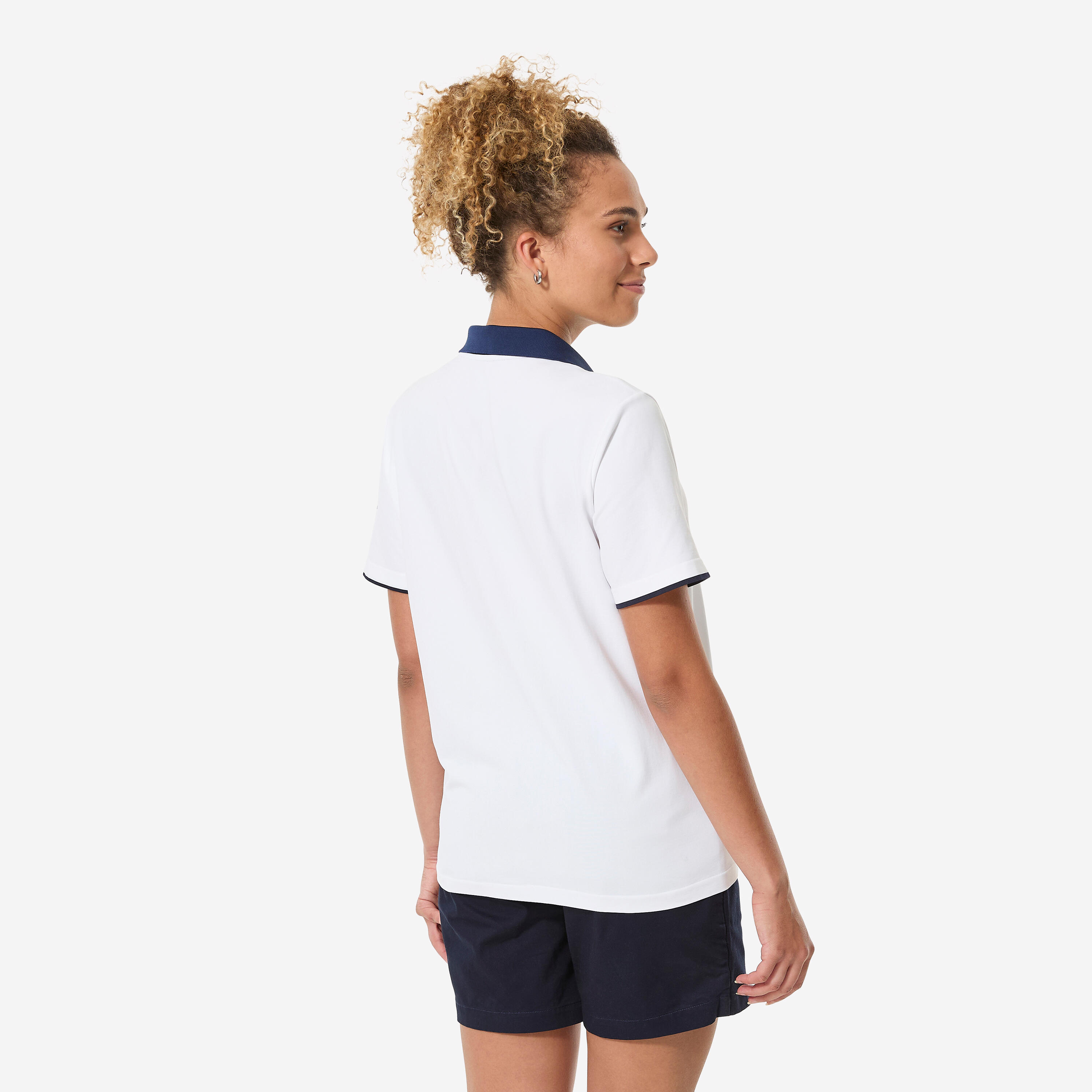Polo voile respirant sans couture avec séchage rapide femme,  500 blanc France 3/5