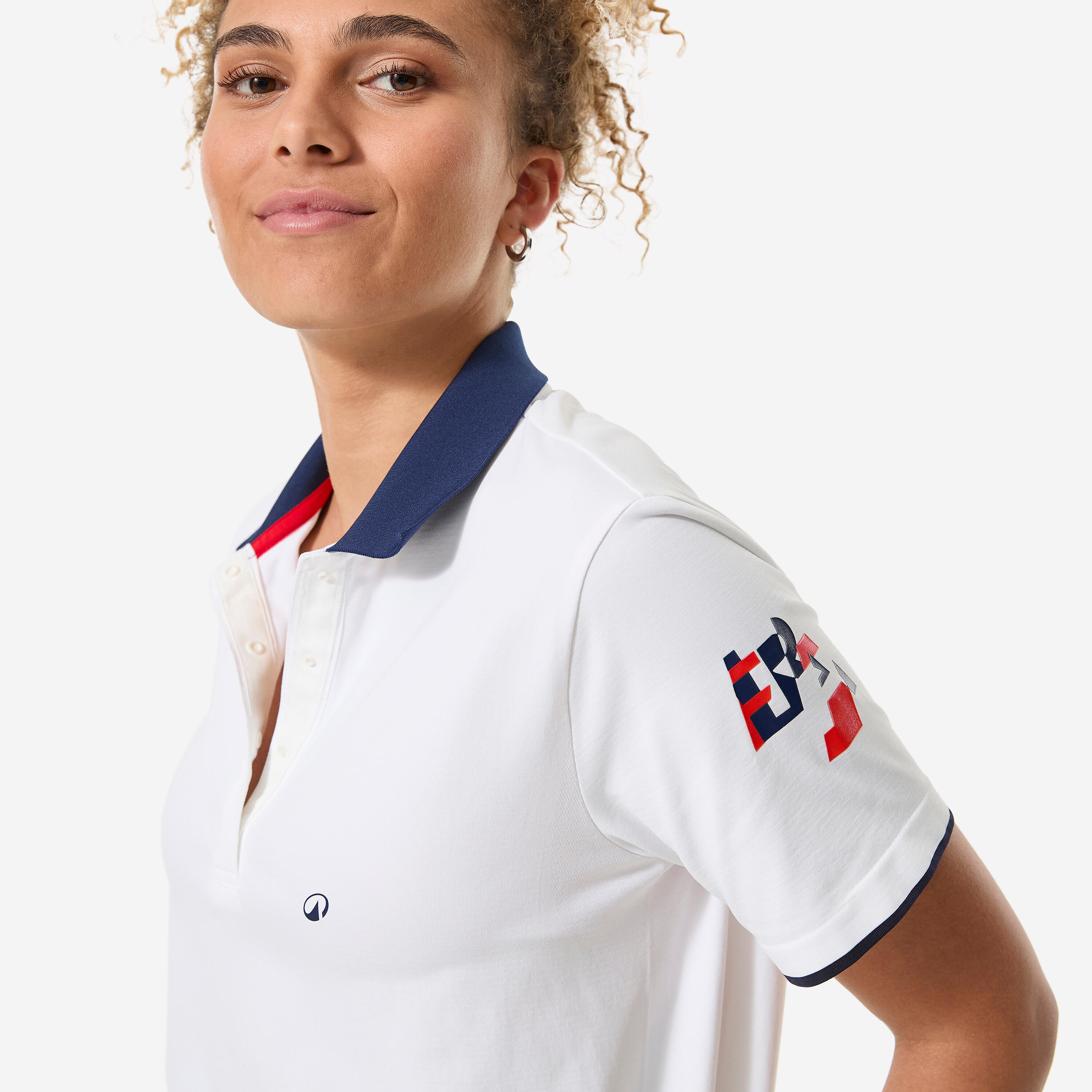 Polo voile respirant sans couture avec séchage rapide femme,  500 blanc France 4/5