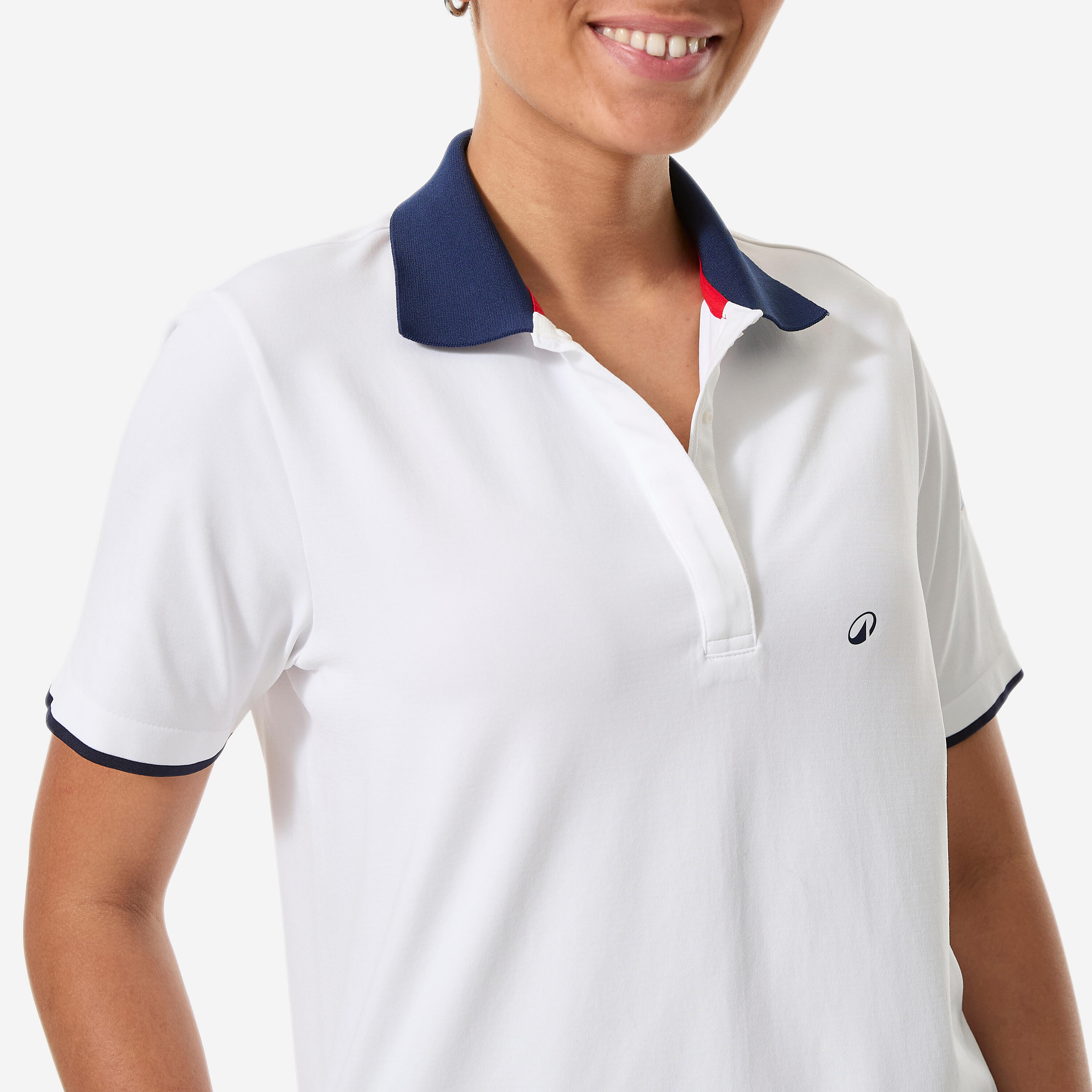 Polo voile respirant sans couture avec séchage rapide femme,  500 blanc France 5/5