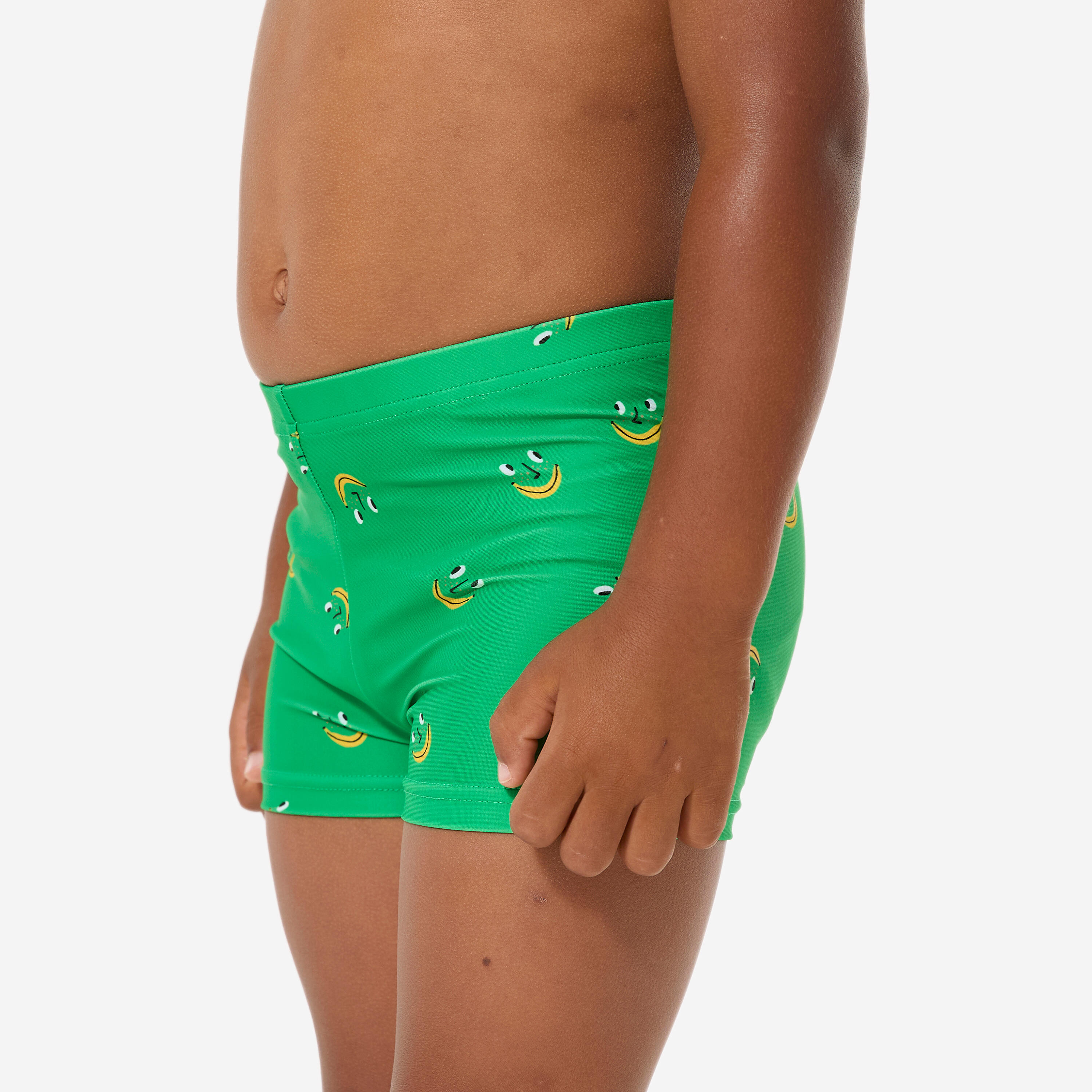 Calções de banho de natação Boxer bebé rapaz, Titou Smile verde 6/10