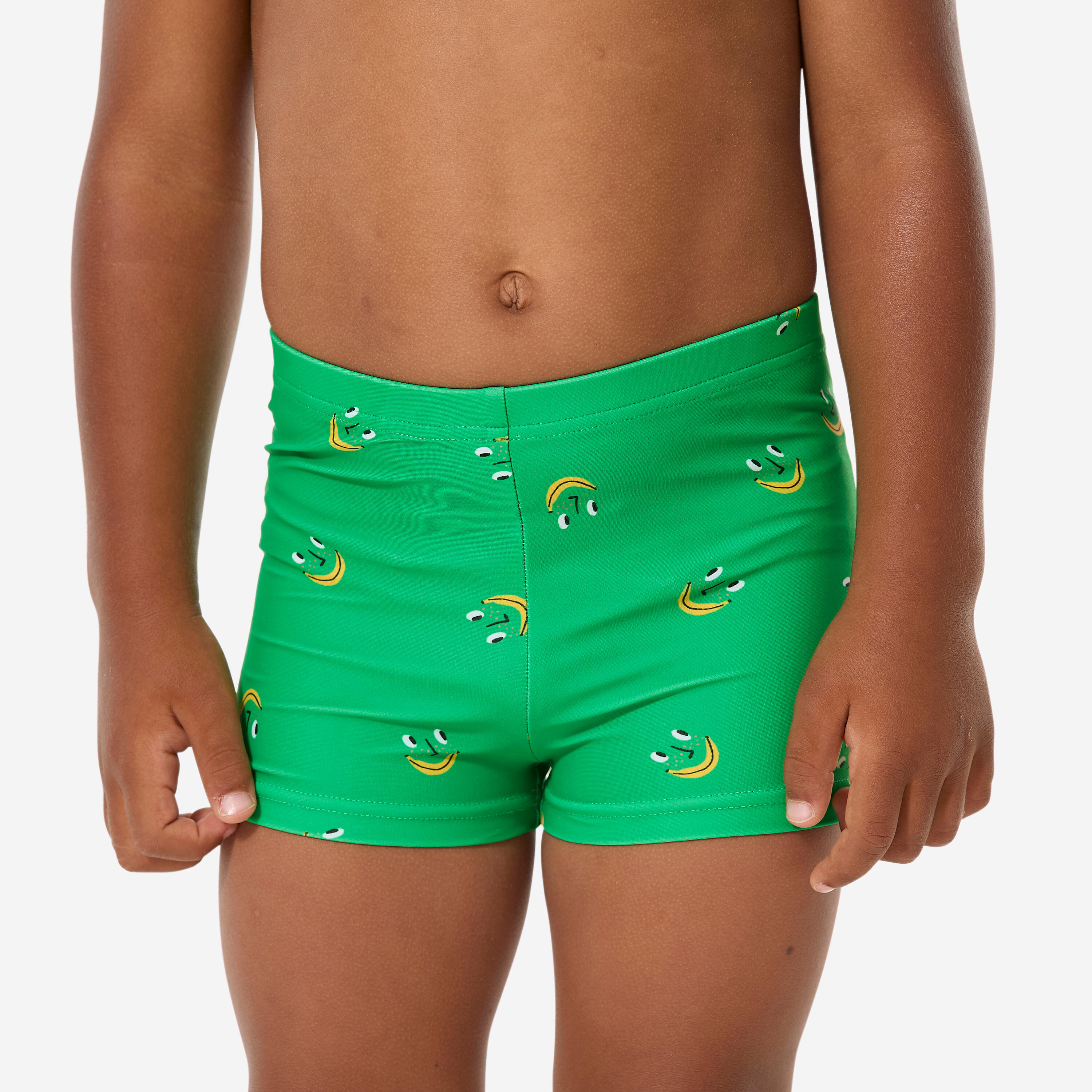 Calções de banho de natação Boxer bebé rapaz, Titou Smile verde 2/10