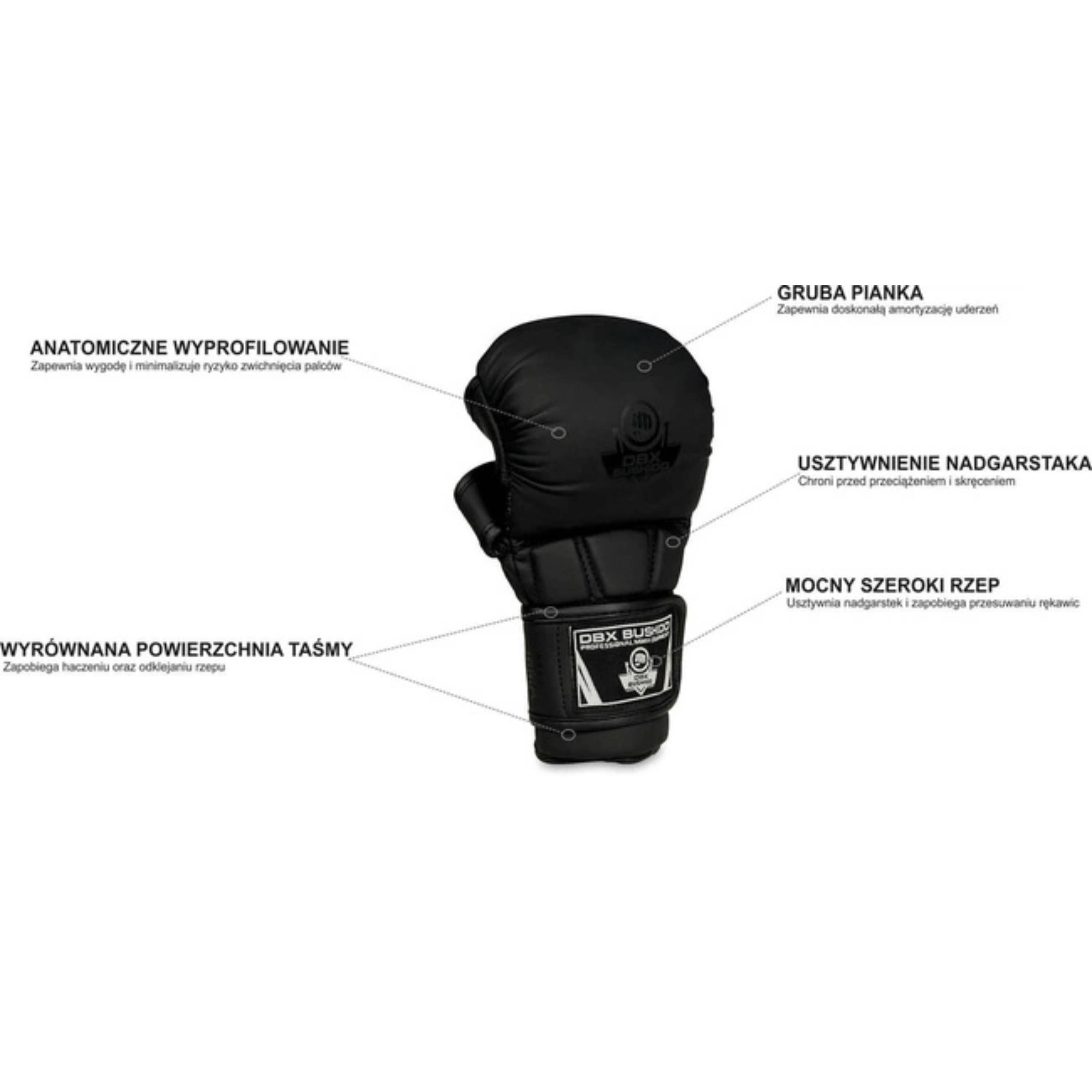 Rękawice MMA sparingowe DBX BUSHIDO  "Black Master"  - Valor Series 2/4