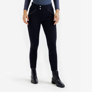 Women's Horse Riding Full Grip Jodhpurs 900 - Black