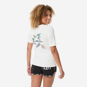 Tricou anti-UV UPF50+, UV>95% surf Malou Paradise Alb Damă