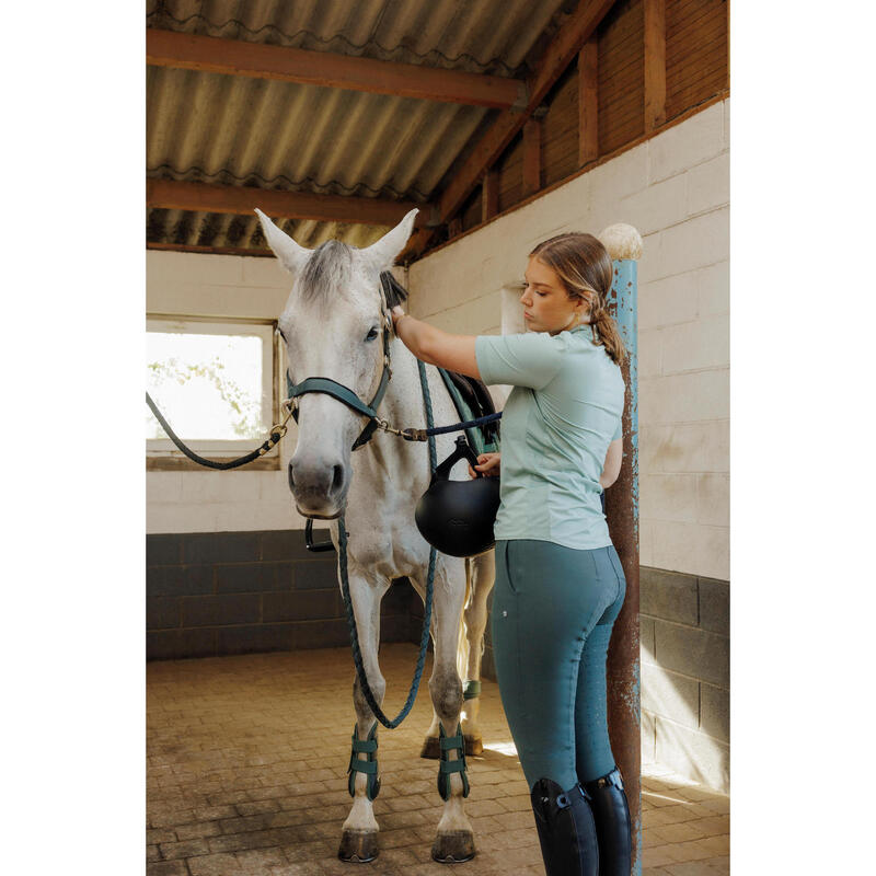 Pantalon echitație full grip BE YOU - 500 Verde Damă