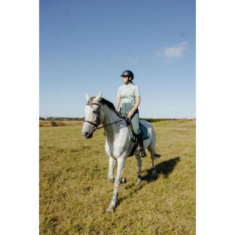 Pantalon echitație full grip BE YOU - 500 Verde Damă