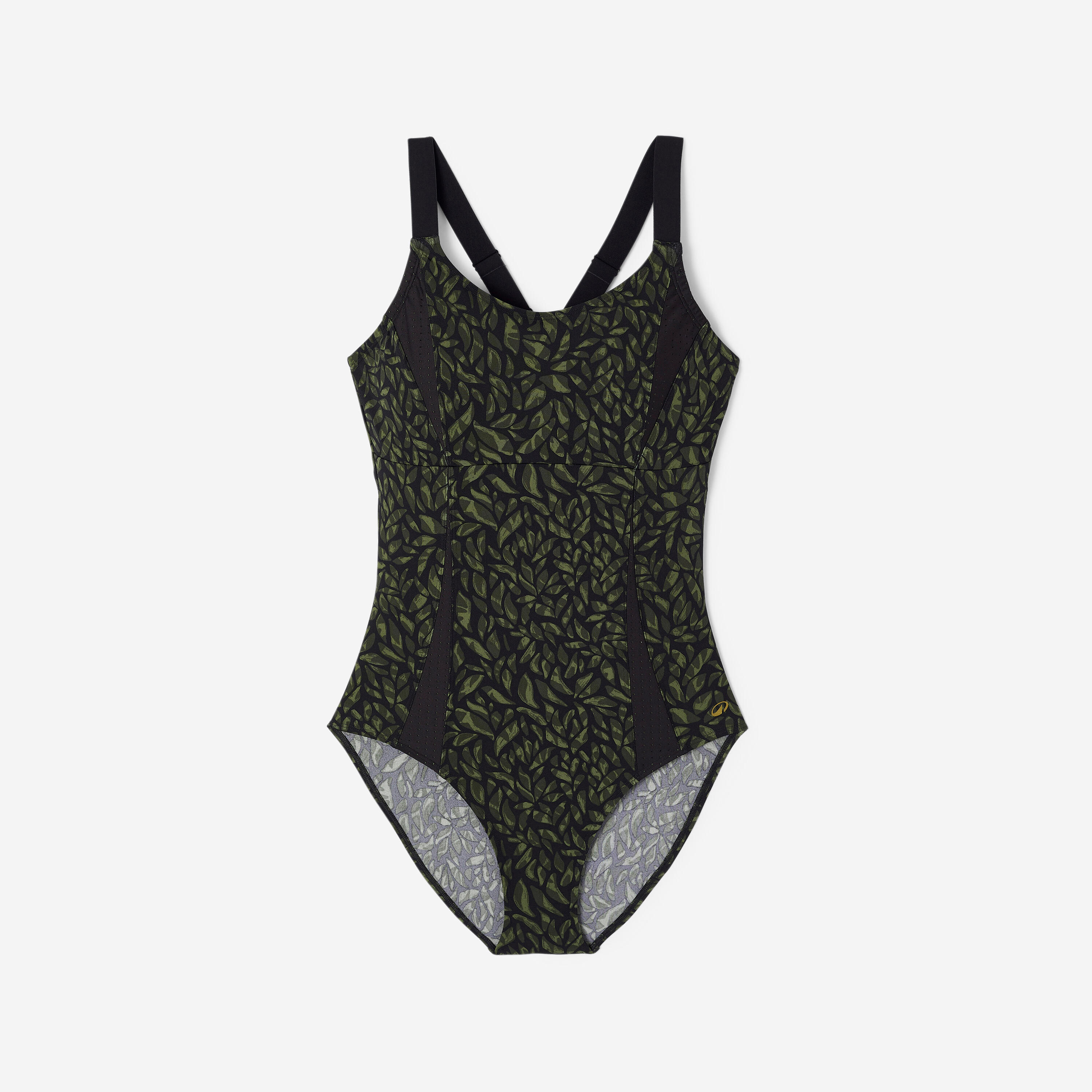 Maillot de bain 1 pièce aquagym aquabike femme, Elea aitnis kaki 9/14