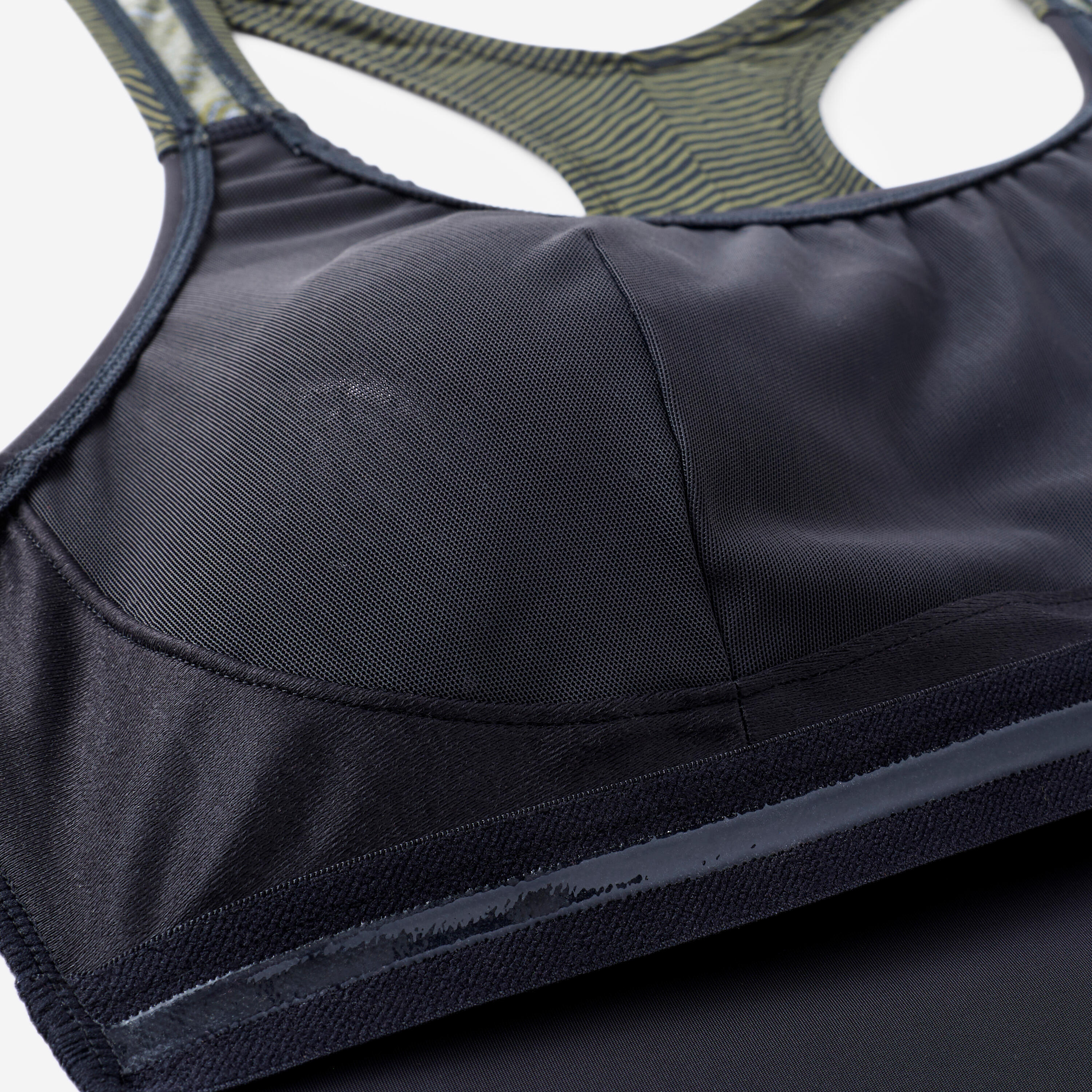Maillot de bain 1 pièce aquagym shorty loose femme, Sofi sono noir kaki 10/11