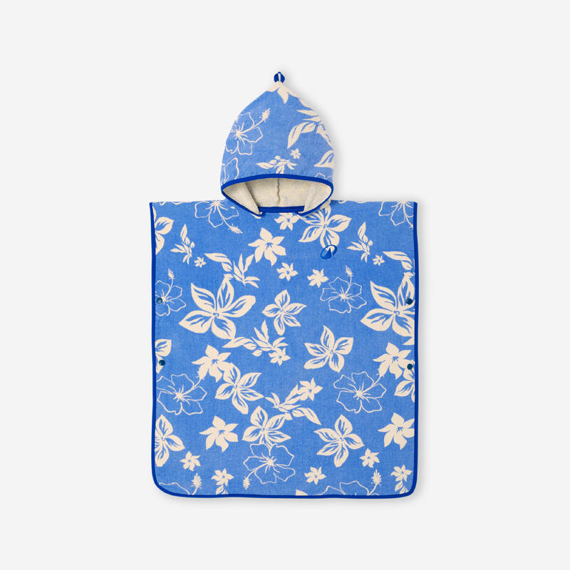 Poncho surf 500 Biscus Albastru Copii 110-135 cm