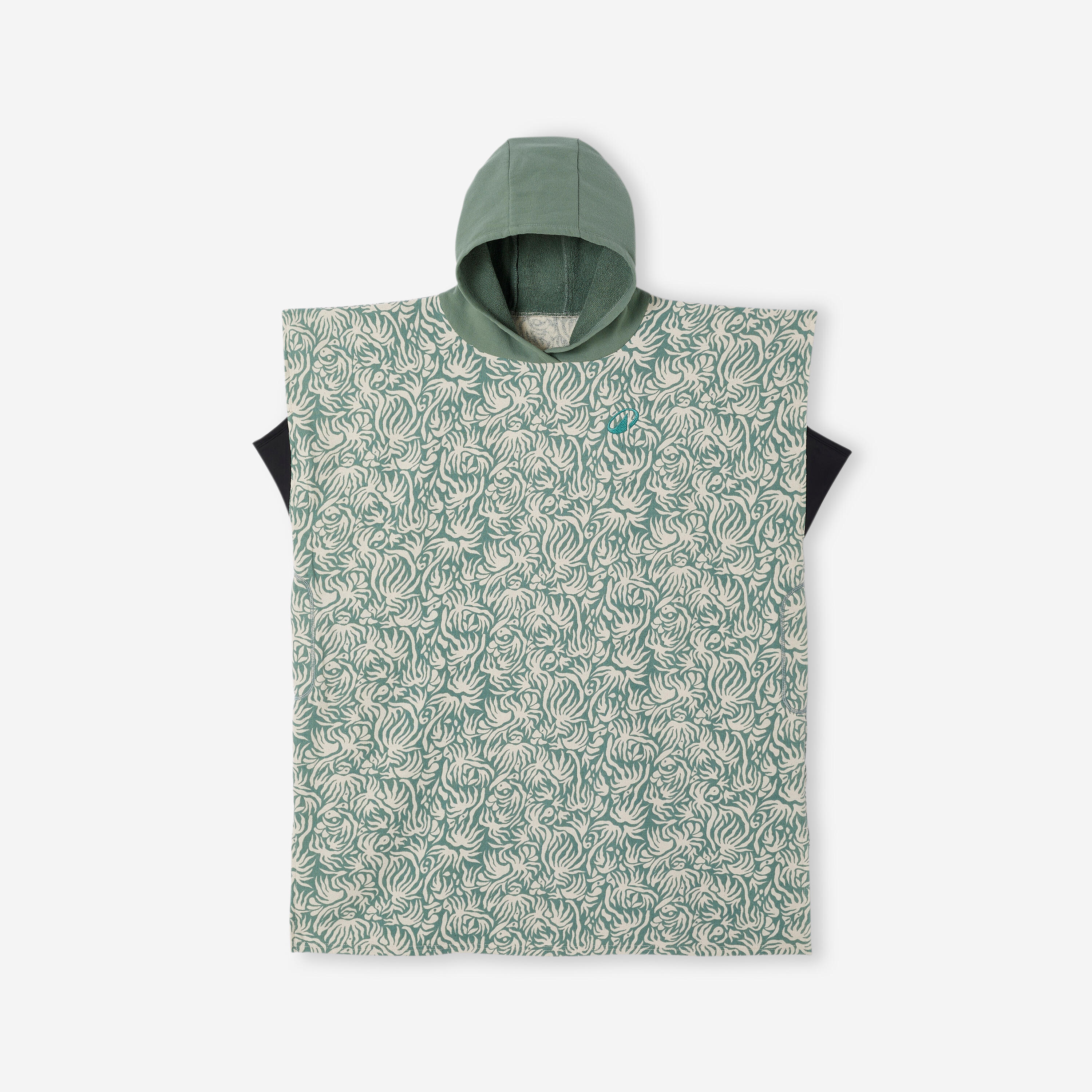 Poncho surf enfant de 135 à 160cm, 550 Josh vert 8/10