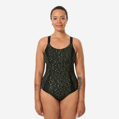 Badpak elea aitnis dames aquafitness en aquabiken kaki
