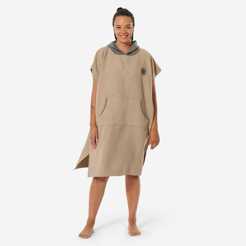 Poncho microfibră surf 150 Albastru Adulți