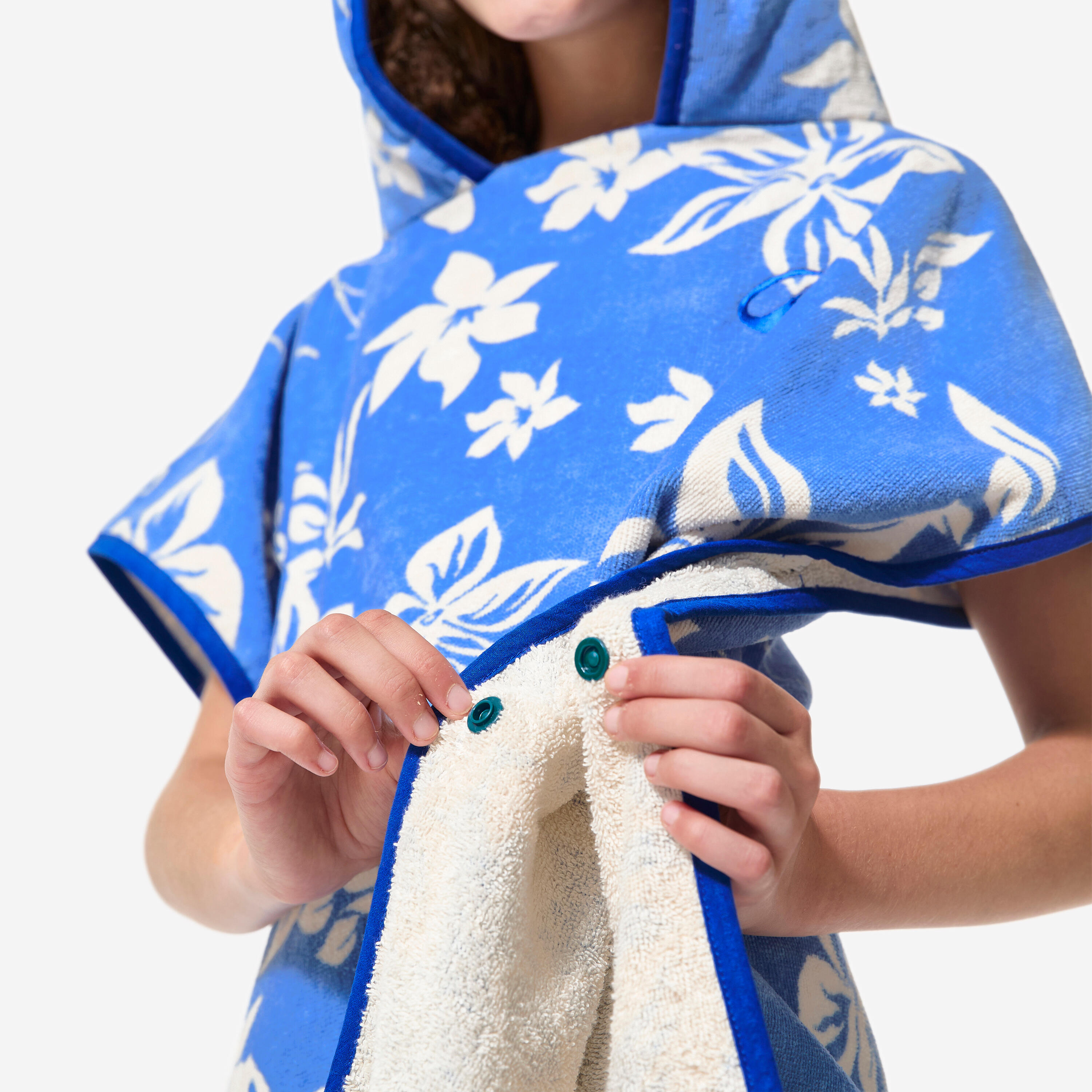 Poncho surf bambini BISCUS blu 7/12