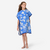 Poncho de bain surf enfant de 110 à 135cm, 500 Biscus bleu