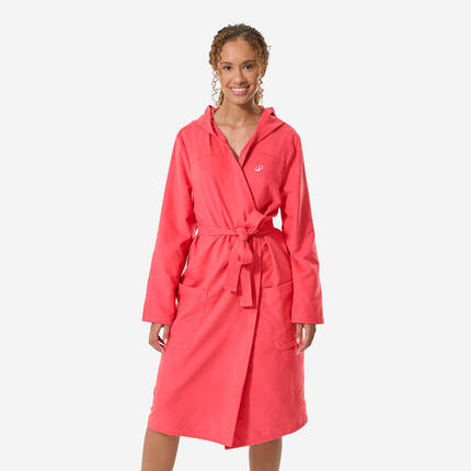 Peignoir de bain à capuche microfibre compact femme vert clair