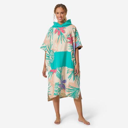 Poncho surf Adulte à partir de 150 cm - 500 Bora vert bleu