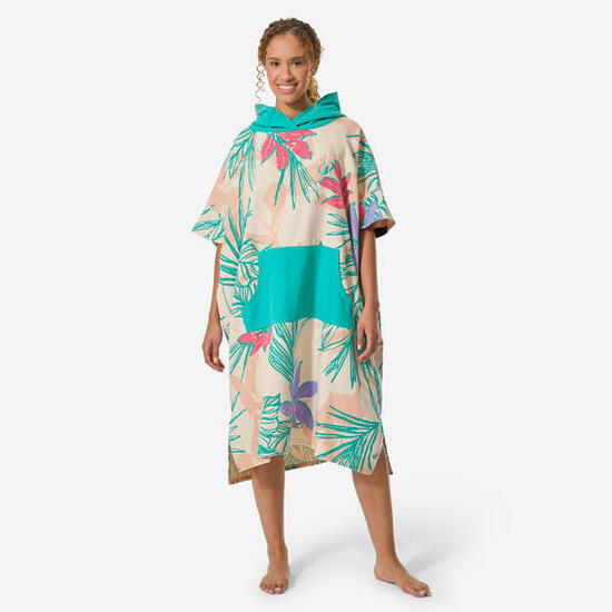 Surf-Poncho Damen/Herren - 500 Sunset rosa