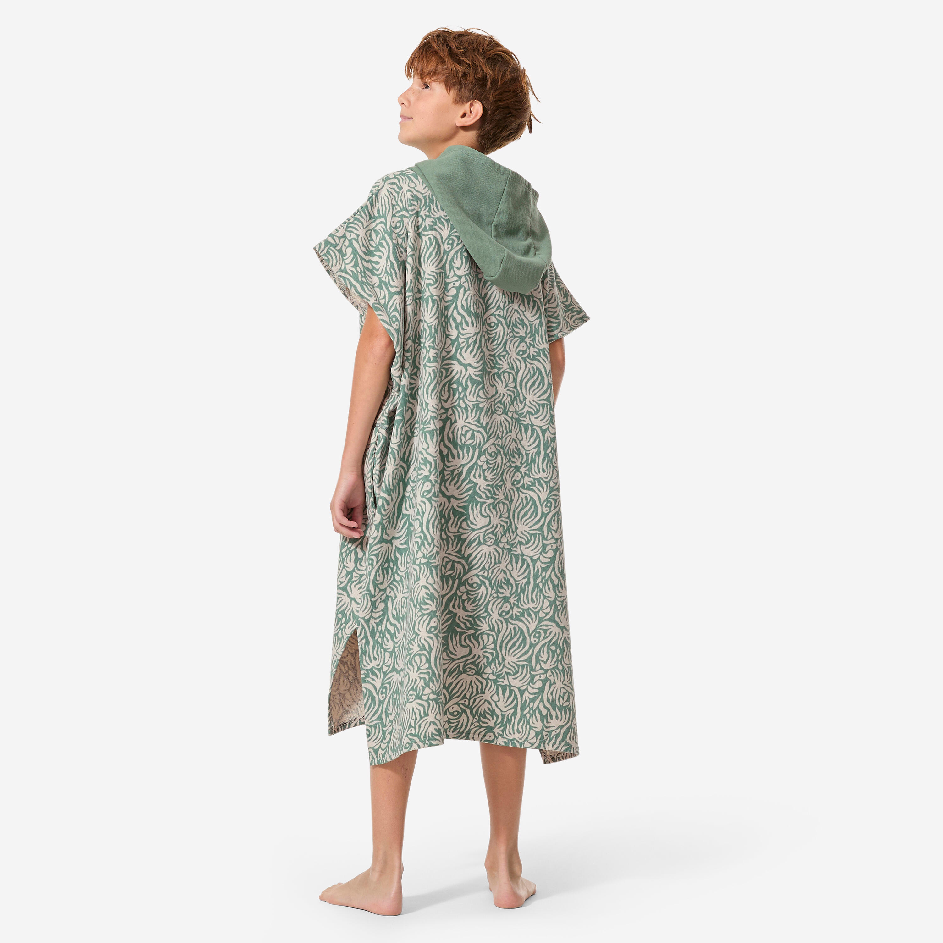 Poncho surf enfant de 135 à 160cm, 550 Josh vert 4/10