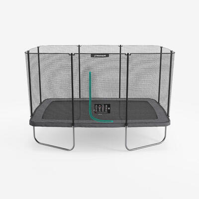 Trampolino elastico rettangolare 520 con rete di protezione nero