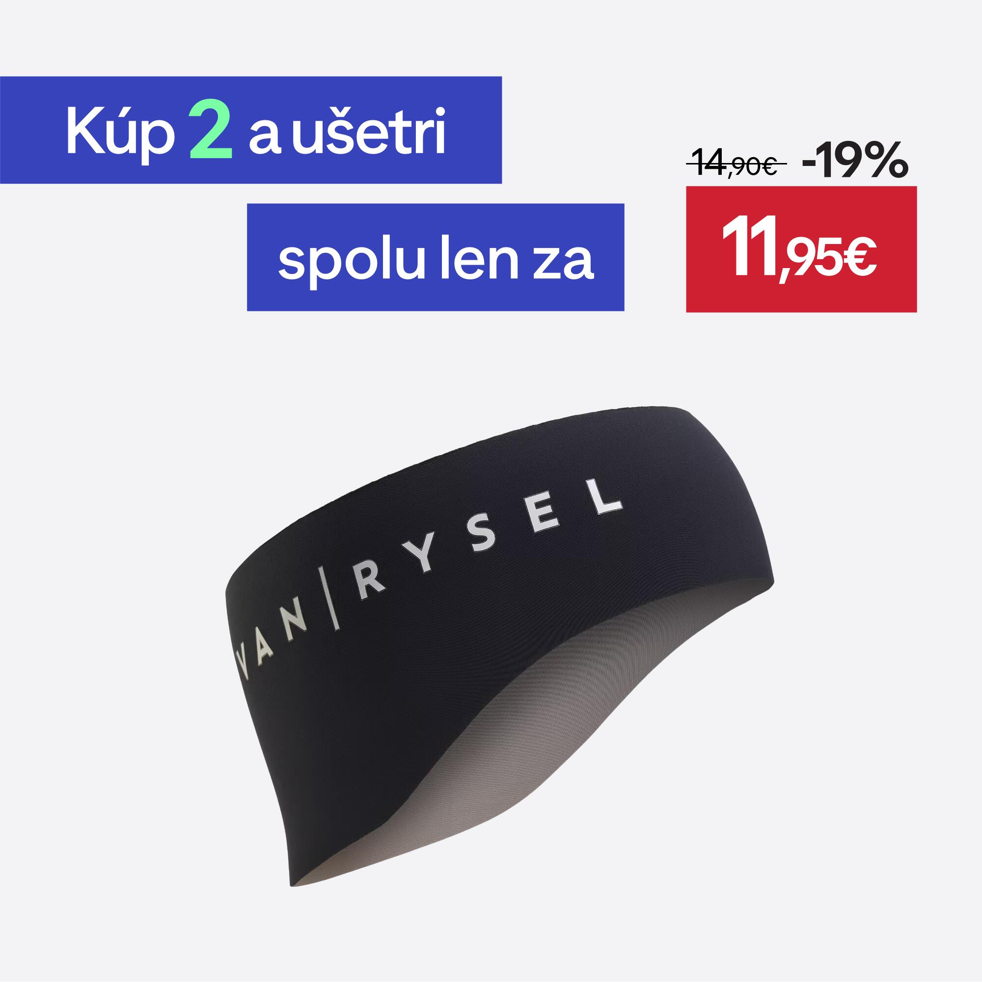 VAN RYSEL Cyklistická čelenka pod prilbu 900 čierno-sivá