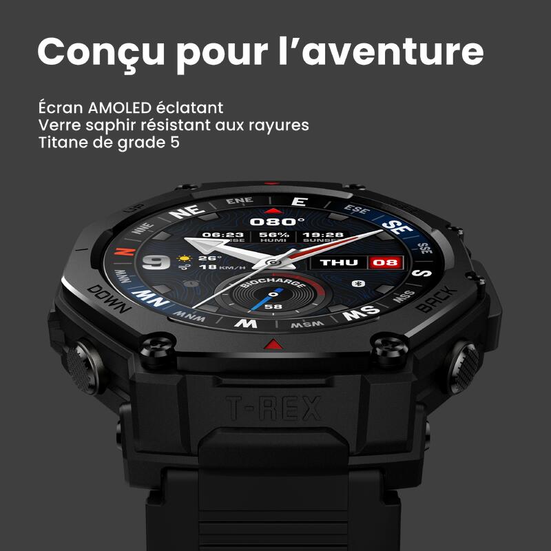 Ceas conectat GPS sport - Amazfit T-Rex 3 Pro 48mm - Negru