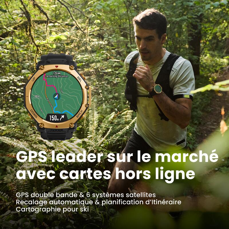 Ceas conectat GPS sport - Amazfit T-Rex 3 Pro 48mm - Negru