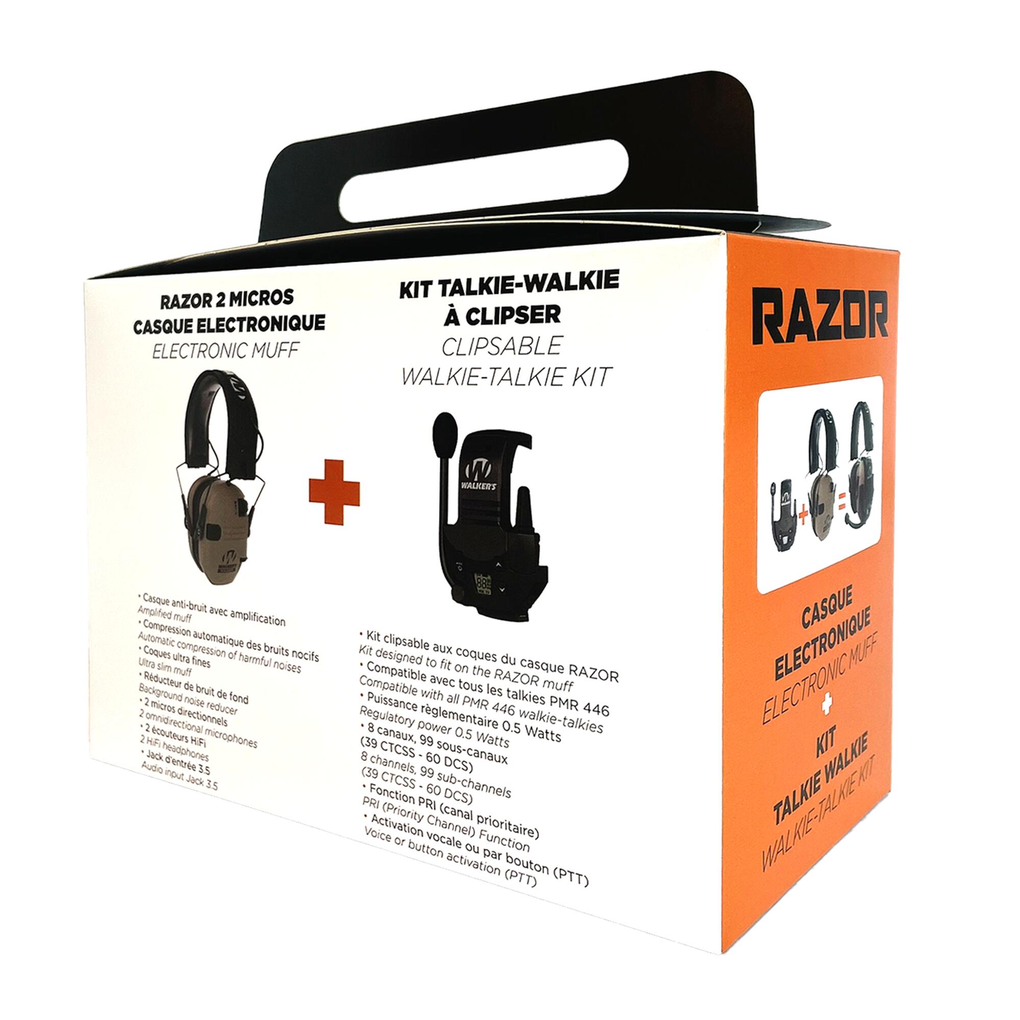 Casque anti-bruit amplifié WALKER'S Razor avec kit Talkie-Walkie clipsé PMR 446 5/5