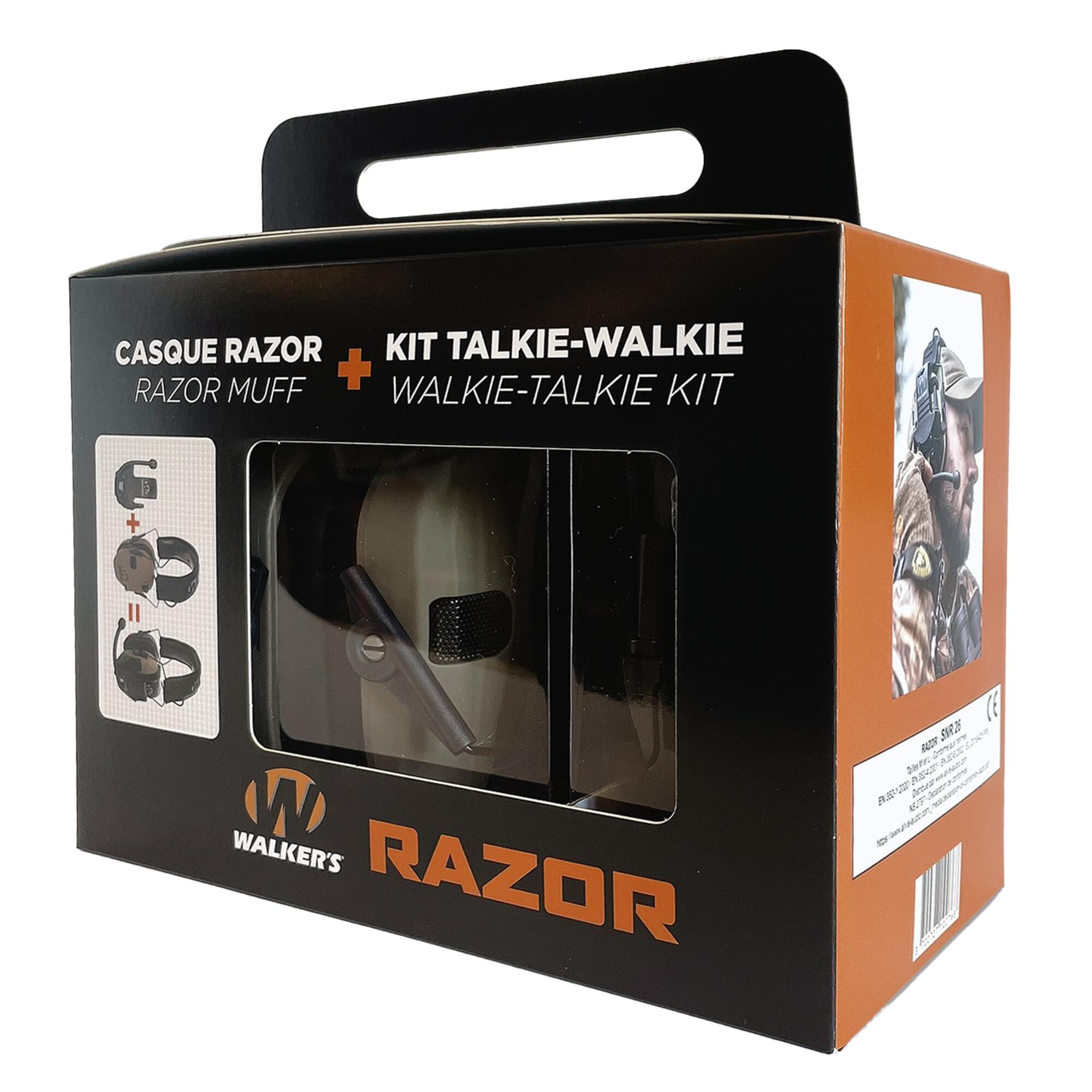 Casque anti-bruit amplifié WALKER'S Razor avec kit Talkie-Walkie clipsé PMR 446 4/5