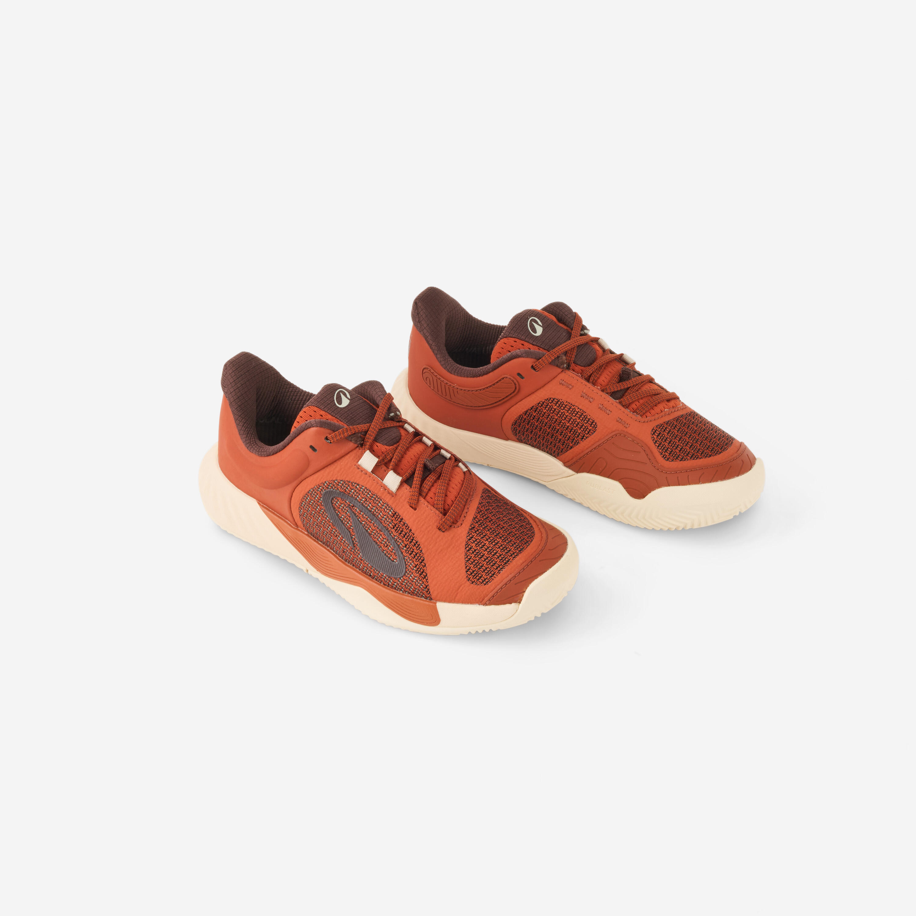 Chaussures de tennis terre battue enfant, Unrupt JR marron 2/5