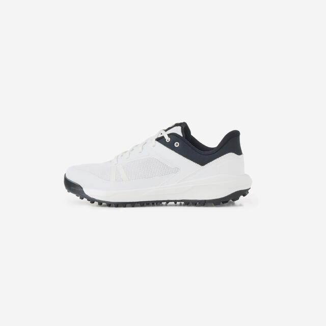 Herren/ Damen Golfschuhe atmungsaktiv - WW500 weiß/dunkelblau