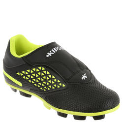 Chaussure de rugby junior skill R100 FG moulée jaune noir