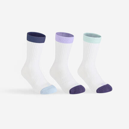 CHAUSSETTES DE TENNIS HAUTES RS 500 MARINE LOT DE 3